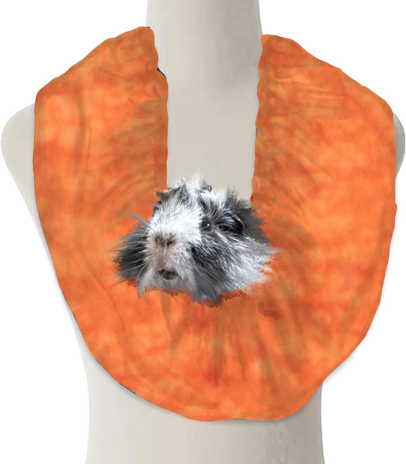 Handmade Bonding Scarf for Small Pets | Perfect for Guinea Pigs, Rats, Chinchillas, Hedgehogs, Ferrets, Puppies, Kittens, & More! (Orange Tiedye) - Image 1